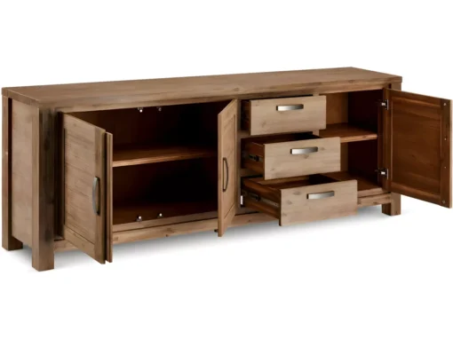 Buffet Alaska Avec 3 Portes Et 3 Tiroirs - Acacia Massif Et MDF - Marron -Meilleur Meubles Magasin buffet 18873361