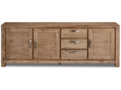 Buffet Alaska Avec 3 Portes Et 3 Tiroirs - Acacia Massif Et MDF - Marron -Meilleur Meubles Magasin buffet 18873363