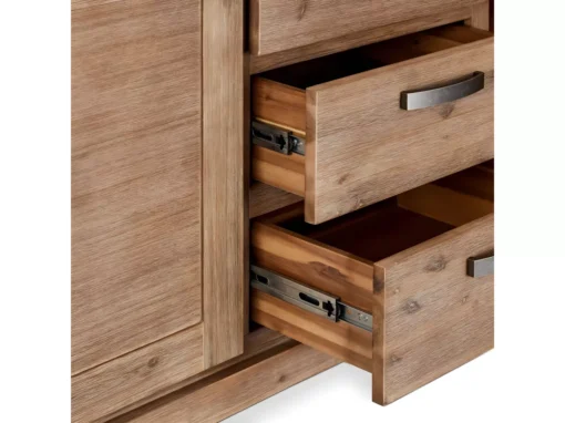 Buffet Alaska Avec 3 Portes Et 3 Tiroirs - Acacia Massif Et MDF - Marron -Meilleur Meubles Magasin buffet 18873369