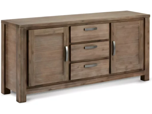 Buffet Alaska Avec 2 Portes Et 3 Tiroirs - Acacia Massif Et MDF - Marron -Meilleur Meubles Magasin buffet 18873389