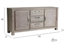 Buffet Alaska Avec 2 Portes Et 3 Tiroirs - Acacia Massif Et MDF - Marron -Meilleur Meubles Magasin buffet 18873403