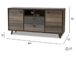 Buffet Malaga Avec 2 Portes Et 2 Tiroirs - Acacia Massif Et MDF - Marron -Meilleur Meubles Magasin buffet 18873465
