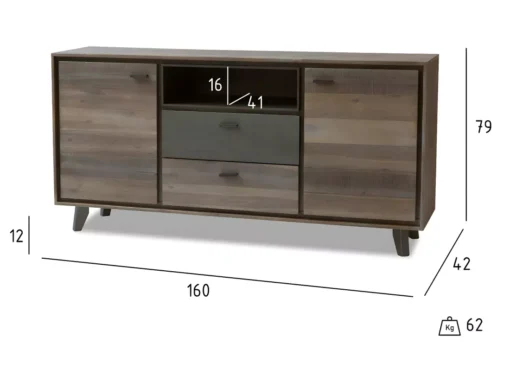 Buffet Malaga Avec 2 Portes Et 2 Tiroirs - Acacia Massif Et MDF - Marron -Meilleur Meubles Magasin buffet 18873465