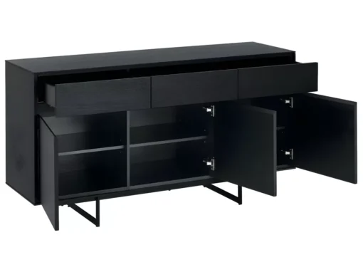 Buffet Tokyo Avec 3 Portes Et 3 Tiroirs - MDF Et Métal - Noir -Meilleur Meubles Magasin buffet 18873489
