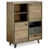 Buffet Haut Malaga Avec 2 Portes Et 3 Niches - Acacia Massif Et MDF - Marron -Meilleur Meubles Magasin buffet 18873775
