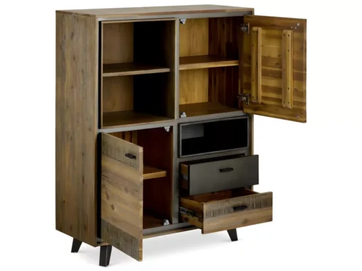 Buffet Haut Malaga Avec 2 Portes Et 3 Niches - Acacia Massif Et MDF - Marron -Meilleur Meubles Magasin buffet 18873777