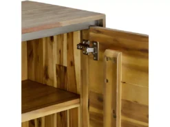 Buffet Haut Malaga Avec 2 Portes Et 3 Niches - Acacia Massif Et MDF - Marron -Meilleur Meubles Magasin buffet 18873783