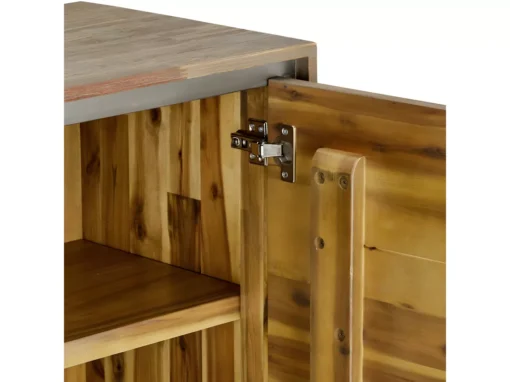 Buffet Haut Malaga Avec 2 Portes Et 3 Niches - Acacia Massif Et MDF - Marron -Meilleur Meubles Magasin buffet 18873783