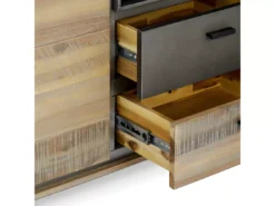 Buffet Haut Malaga Avec 2 Portes Et 3 Niches - Acacia Massif Et MDF - Marron -Meilleur Meubles Magasin buffet 18873787