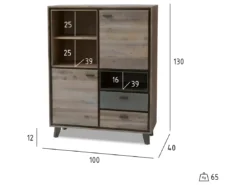 Buffet Haut Malaga Avec 2 Portes Et 3 Niches - Acacia Massif Et MDF - Marron -Meilleur Meubles Magasin buffet 18873789