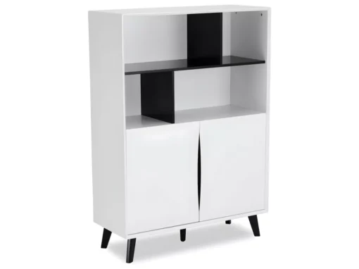 Buffet Haut Lyon Avec 2 Portes Et 2 Niches - MDF Et Bois - Blanc -Meilleur Meubles Magasin buffet 18873905