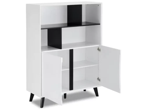 Buffet Haut Lyon Avec 2 Portes Et 2 Niches - MDF Et Bois - Blanc -Meilleur Meubles Magasin buffet 18873907