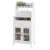 Buffet Commode Armoire De Rangement Avec Porte-Bouteilles Casier à Bouteilles Range, FSB24-W -Meilleur Meubles Magasin buffet 19181025