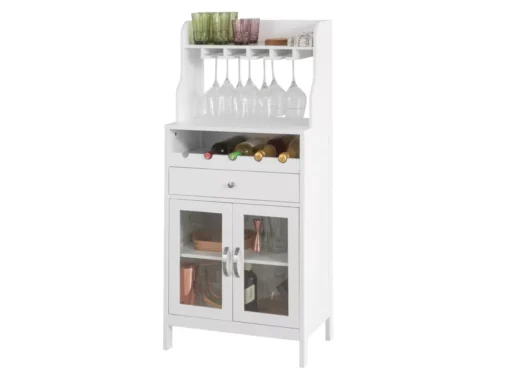 Buffet Commode Armoire De Rangement Avec Porte-Bouteilles Casier à Bouteilles Range, FSB24-W -Meilleur Meubles Magasin buffet 19181025