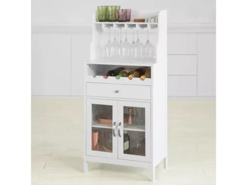 Buffet Commode Armoire De Rangement Avec Porte-Bouteilles Casier à Bouteilles Range, FSB24-W -Meilleur Meubles Magasin buffet 19181027