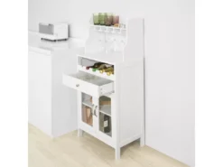 Buffet Commode Armoire De Rangement Avec Porte-Bouteilles Casier à Bouteilles Range, FSB24-W -Meilleur Meubles Magasin buffet 19181029