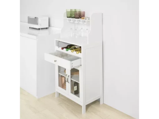 Buffet Commode Armoire De Rangement Avec Porte-Bouteilles Casier à Bouteilles Range, FSB24-W -Meilleur Meubles Magasin buffet 19181029