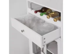Buffet Commode Armoire De Rangement Avec Porte-Bouteilles Casier à Bouteilles Range, FSB24-W -Meilleur Meubles Magasin buffet 19181033