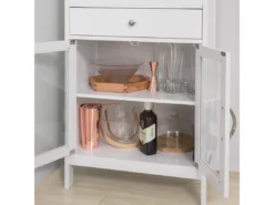 Buffet Commode Armoire De Rangement Avec Porte-Bouteilles Casier à Bouteilles Range, FSB24-W -Meilleur Meubles Magasin buffet 19181037