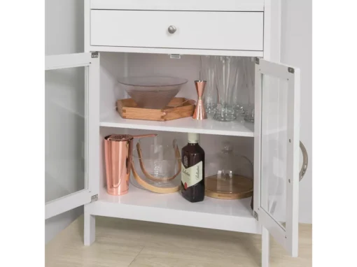 Buffet Commode Armoire De Rangement Avec Porte-Bouteilles Casier à Bouteilles Range, FSB24-W -Meilleur Meubles Magasin buffet 19181037
