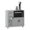 Meuble Micro-Ondes Buffet Commode Sur Roulettes Avec 3 Portes, 1 Tiroir, 1 Compartiment, FSB78-HG -Meilleur Meubles Magasin buffet 19185335