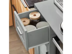 Meuble Micro-Ondes Buffet Commode Sur Roulettes Avec 3 Portes, 1 Tiroir, 1 Compartiment, FSB78-HG -Meilleur Meubles Magasin buffet 19185345