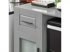 Meuble Micro-Ondes Buffet Commode Sur Roulettes Avec 3 Portes, 1 Tiroir, 1 Compartiment, FSB78-HG -Meilleur Meubles Magasin buffet 19185353