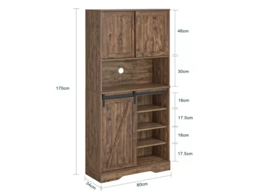Buffet De Cuisine Meuble De Rangement Avec Porte De Grange Coulissante, FSB83-N -Meilleur Meubles Magasin buffet 19185357