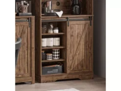 Buffet De Cuisine Meuble De Rangement Avec Porte De Grange Coulissante, FSB83-N -Meilleur Meubles Magasin buffet 19185371