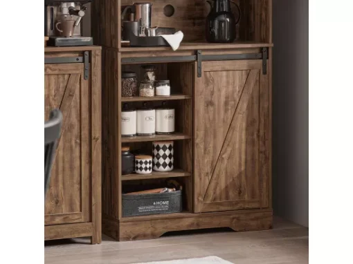 Buffet De Cuisine Meuble De Rangement Avec Porte De Grange Coulissante, FSB83-N -Meilleur Meubles Magasin buffet 19185371