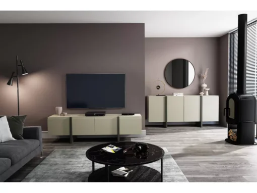 Commode QUEEN 180 Cm 4D Cachemire/graphite -Meilleur Meubles Magasin buffet 21772065