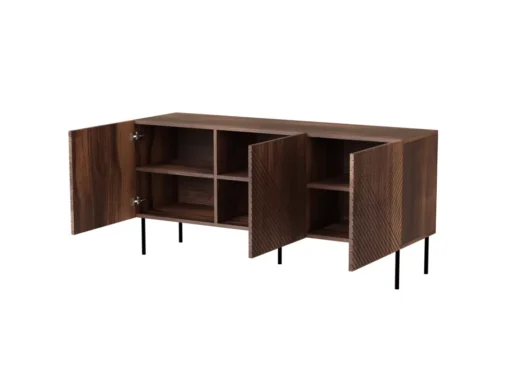Commode NOCCIOLA 150 Cm 3D Façades Fraisées Noyer Warmian -Meilleur Meubles Magasin buffet 21866719