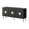 Commode PALACE 150 Cm 3D Noir Mat / Chêne Craft -Meilleur Meubles Magasin buffet 21866745