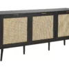 Buffet à 3 Portes Noir Et Rotin Naturel OPOCO -Meilleur Meubles Magasin buffet 22099173