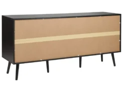 Buffet à 3 Portes Noir Et Rotin Naturel OPOCO -Meilleur Meubles Magasin buffet 22099183