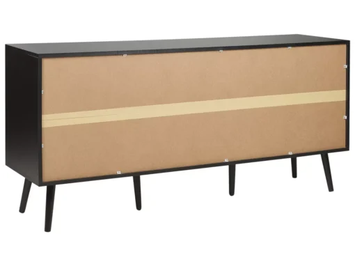 Buffet à 3 Portes Noir Et Rotin Naturel OPOCO -Meilleur Meubles Magasin buffet 22099183