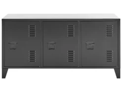 Commode à 3 Portes En Acier Noir CARDIFF -Meilleur Meubles Magasin buffet 22253039