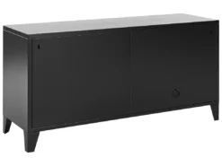 Commode à 3 Portes En Acier Noir CARDIFF -Meilleur Meubles Magasin buffet 22253043