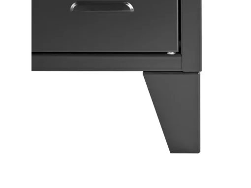 Commode à 3 Portes En Acier Noir CARDIFF -Meilleur Meubles Magasin buffet 22253047