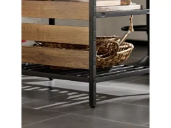 Îlot Central Table De Comptoir Avec 2 Tiroirs Et 3 Étagères, FSB85-PF -Meilleur Meubles Magasin buffet 22824955