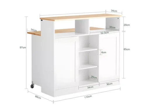 Buffet De Rangement Avec Portes Coulissantes Et Plan De Travail Extensible, FSB36-WN -Meilleur Meubles Magasin buffet 22825239