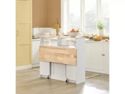 Buffet De Rangement Avec Portes Coulissantes Et Plan De Travail Extensible, FSB36-WN -Meilleur Meubles Magasin buffet 22825247