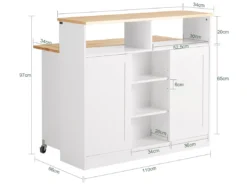 Buffet De Rangement Avec Portes Coulissantes Et Plan De Travail Extensible, FSB36-WN -Meilleur Meubles Magasin buffet 22825249