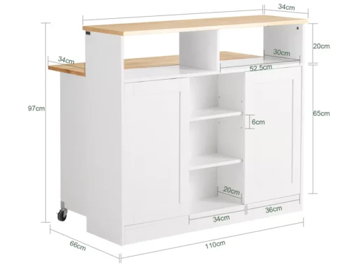 Buffet De Rangement Avec Portes Coulissantes Et Plan De Travail Extensible, FSB36-WN -Meilleur Meubles Magasin buffet 22825249