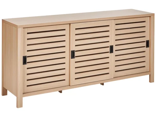 Commode à 3 Portes Effet Bois Clair RANDA -Meilleur Meubles Magasin buffet 23021499