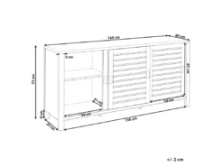 Commode à 3 Portes Effet Bois Clair RANDA -Meilleur Meubles Magasin buffet 23021503