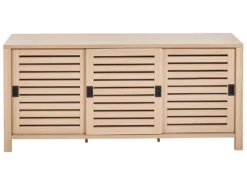 Commode à 3 Portes Effet Bois Clair RANDA -Meilleur Meubles Magasin buffet 23021505