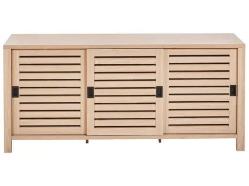 Commode à 3 Portes Effet Bois Clair RANDA -Meilleur Meubles Magasin buffet 23021505