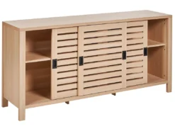Commode à 3 Portes Effet Bois Clair RANDA -Meilleur Meubles Magasin buffet 23021509