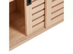 Commode à 3 Portes Effet Bois Clair RANDA -Meilleur Meubles Magasin buffet 23021513
